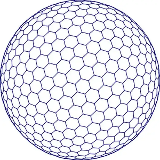 Hexagonal tiled sphere