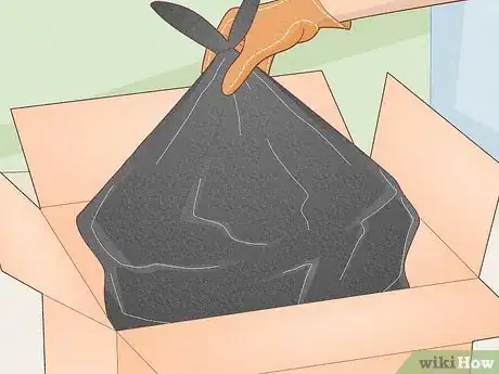Step 7 Place the trash bag in a cardboard box.