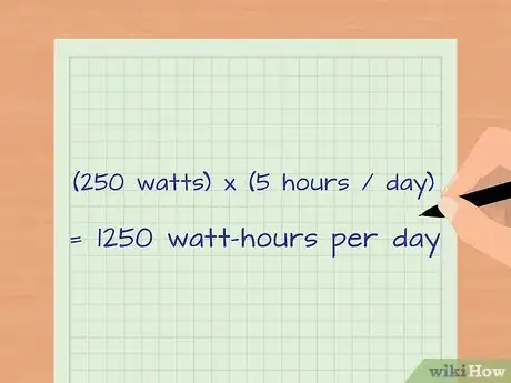 Step 2 Multiply wattage by hours used each day.