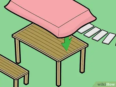 Step 1 Use an outdoor table to do this method.