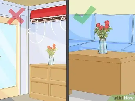 Step 5 Place your roses out of direct sunlight and away from drafts and heat.
