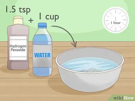 Step 1 Soak the seeds in diluted hydrogen peroxide (optional).