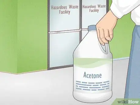 Step 3 Take leftover acetone to the hazardous waste facility.