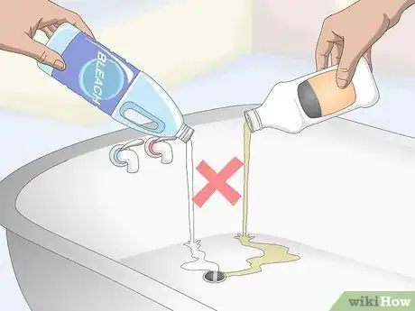 Step 3 Avoid mixing the bleach with liquids other than water.