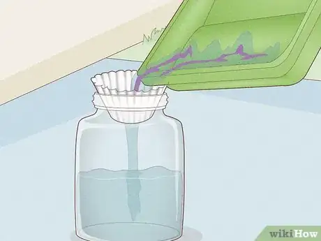 Step 2 Strain acetone paint thinner through a coffee filter and jar.